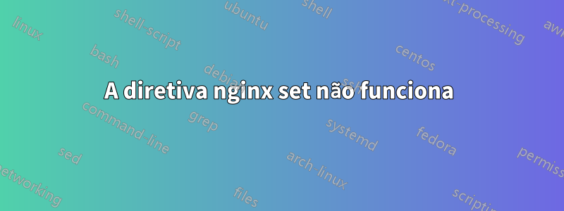 A diretiva nginx set não funciona