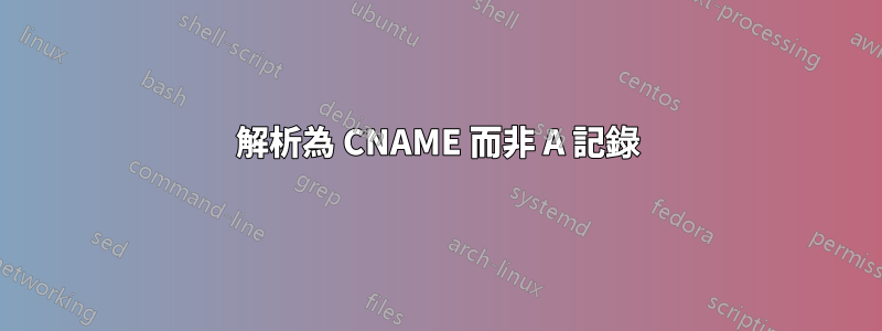 解析為 CNAME 而非 A 記錄