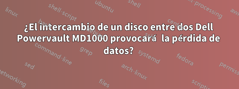 ¿El intercambio de un disco entre dos Dell Powervault MD1000 provocará la pérdida de datos?