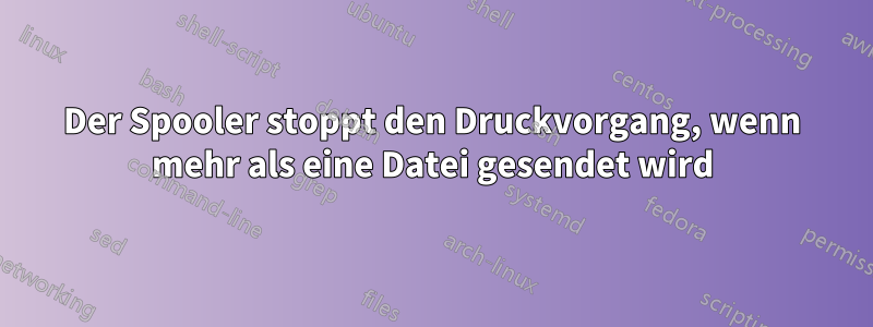 Der Spooler stoppt den Druckvorgang, wenn mehr als eine Datei gesendet wird