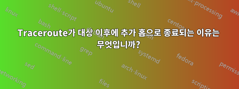 Traceroute가 대상 이후에 추가 홉으로 종료되는 이유는 무엇입니까?