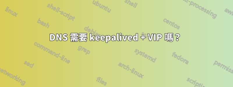 DNS 需要 keepalived + VIP 嗎？