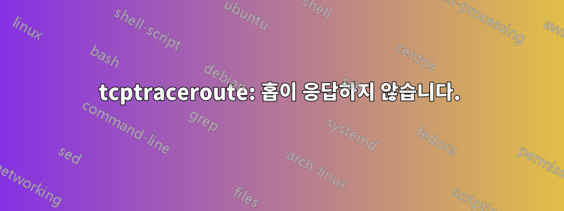 tcptraceroute: 홉이 응답하지 않습니다.