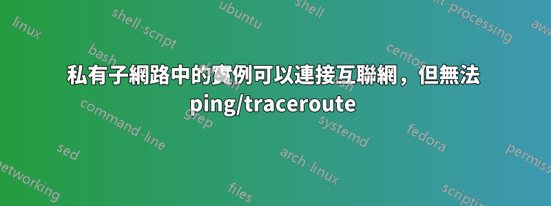 私有子網路中的實例可以連接互聯網，但無法 ping/traceroute