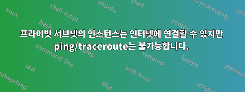 프라이빗 서브넷의 인스턴스는 인터넷에 연결할 수 있지만 ping/traceroute는 불가능합니다.