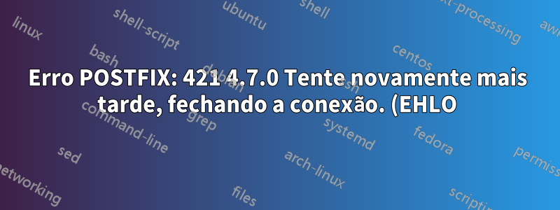 Erro POSTFIX: 421 4.7.0 Tente novamente mais tarde, fechando a conexão. (EHLO)