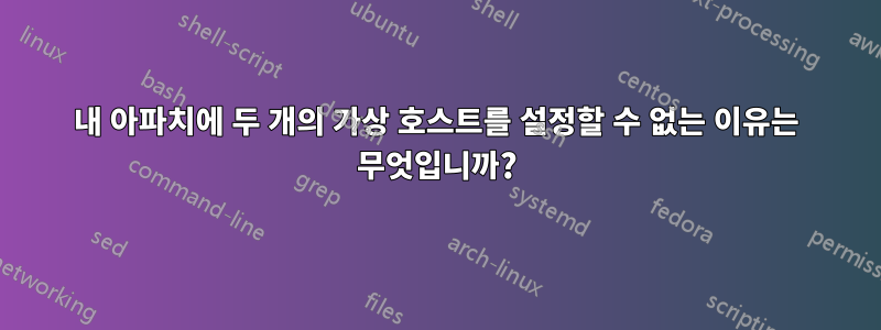 내 아파치에 두 개의 가상 호스트를 설정할 수 없는 이유는 무엇입니까?