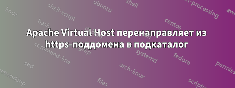 Apache Virtual Host перенаправляет из https-поддомена в подкаталог