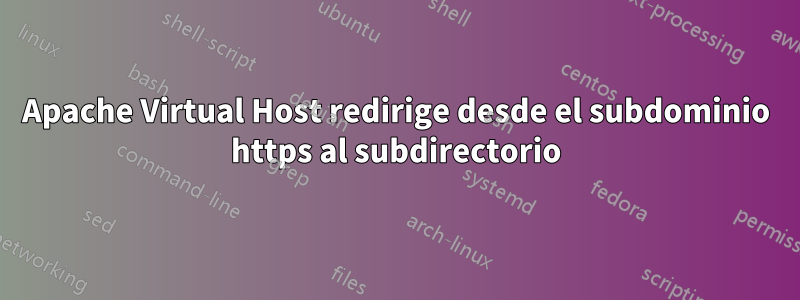 Apache Virtual Host redirige desde el subdominio https al subdirectorio