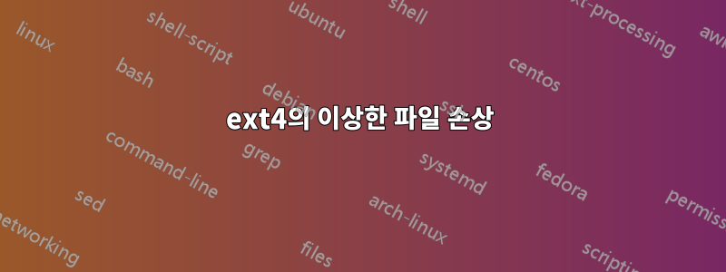 ext4의 이상한 파일 손상