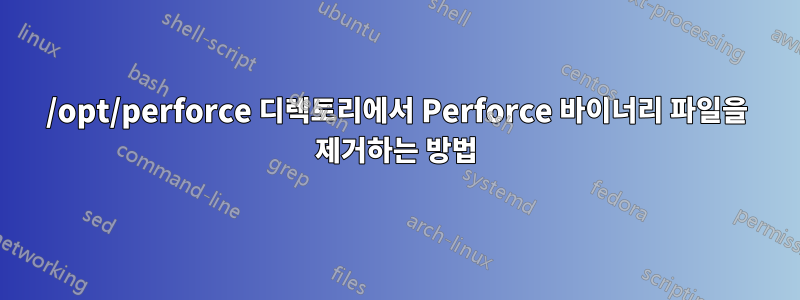 /opt/perforce 디렉토리에서 Perforce 바이너리 파일을 제거하는 방법