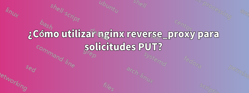 ¿Cómo utilizar nginx reverse_proxy para solicitudes PUT?