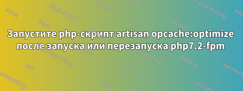 Запустите php-скрипт artisan opcache:optimize после запуска или перезапуска php7.2-fpm