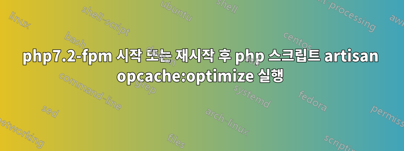 php7.2-fpm 시작 또는 재시작 후 php 스크립트 artisan opcache:optimize 실행