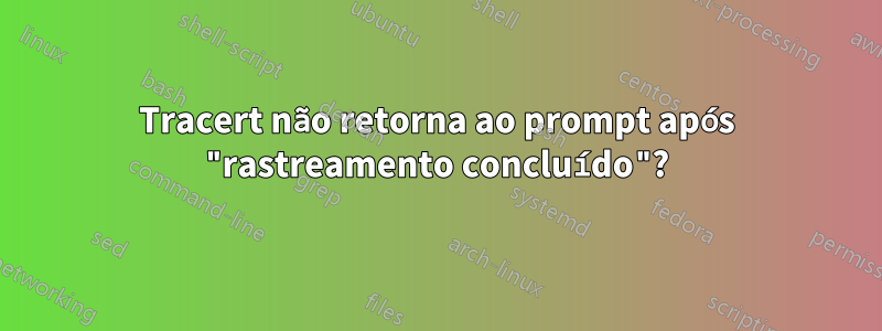 Tracert não retorna ao prompt após "rastreamento concluído"?