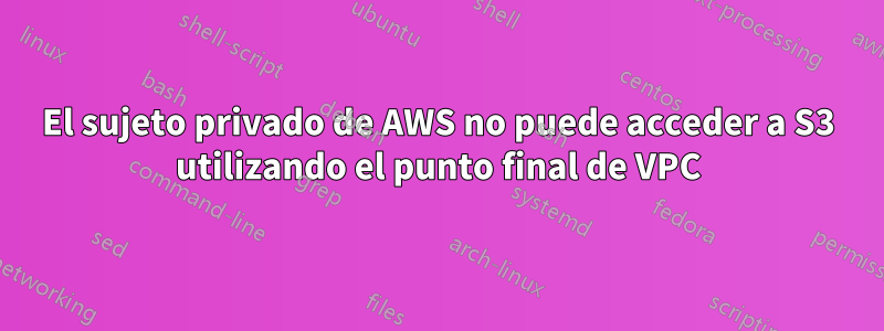 El sujeto privado de AWS no puede acceder a S3 utilizando el punto final de VPC