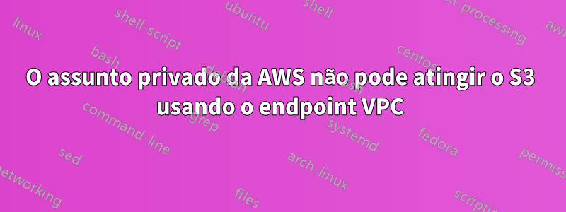 O assunto privado da AWS não pode atingir o S3 usando o endpoint VPC