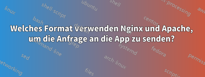 Welches Format verwenden Nginx und Apache, um die Anfrage an die App zu senden?