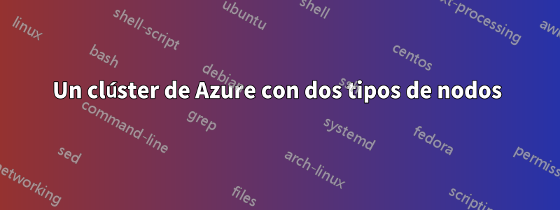 Un clúster de Azure con dos tipos de nodos