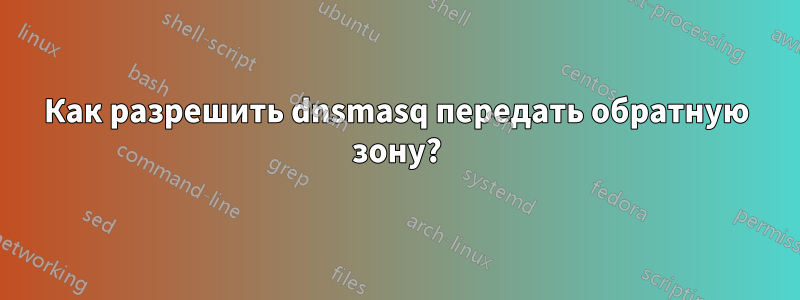 Как разрешить dnsmasq передать обратную зону?