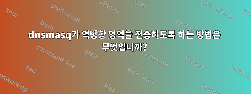 dnsmasq가 역방향 영역을 전송하도록 하는 방법은 무엇입니까?