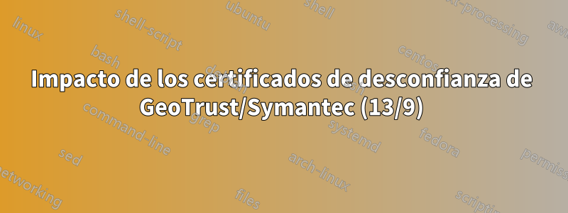 Impacto de los certificados de desconfianza de GeoTrust/Symantec (13/9)