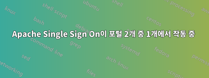 Apache Single Sign On이 포털 2개 중 1개에서 작동 중