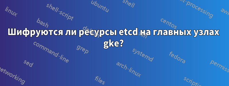 Шифруются ли ресурсы etcd на главных узлах gke?