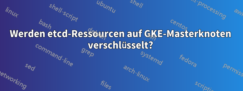 Werden etcd-Ressourcen auf GKE-Masterknoten verschlüsselt?