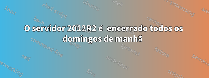 O servidor 2012R2 é encerrado todos os domingos de manhã