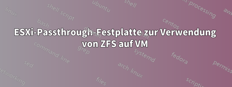 ESXi-Passthrough-Festplatte zur Verwendung von ZFS auf VM