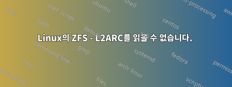 Linux의 ZFS - L2ARC를 읽을 수 없습니다.