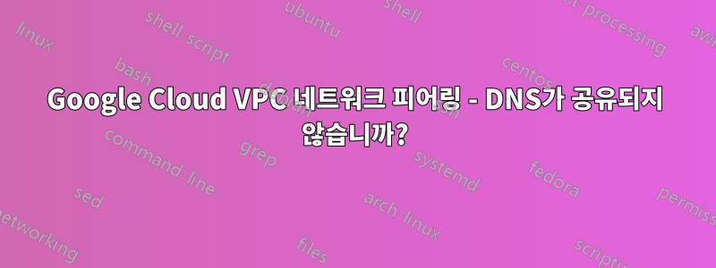 Google Cloud VPC 네트워크 피어링 - DNS가 공유되지 않습니까?