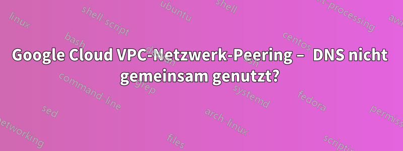 Google Cloud VPC-Netzwerk-Peering – DNS nicht gemeinsam genutzt?