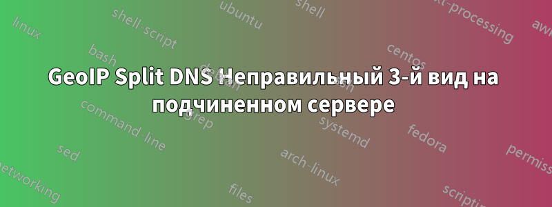 GeoIP Split DNS Неправильный 3-й вид на подчиненном сервере