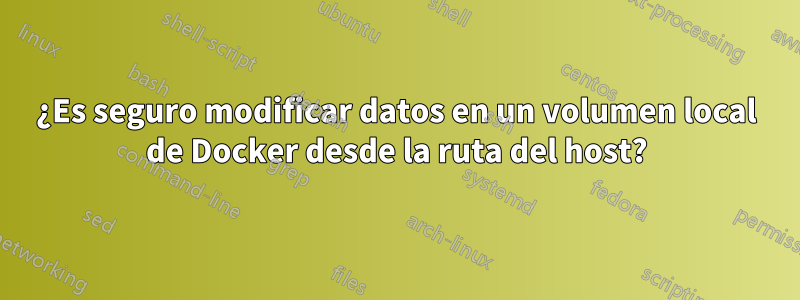 ¿Es seguro modificar datos en un volumen local de Docker desde la ruta del host?