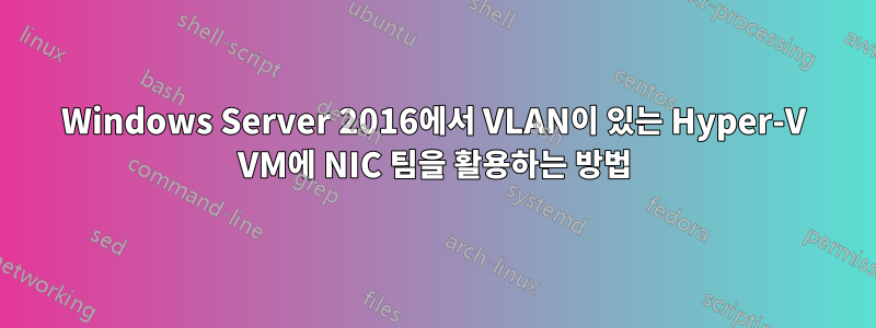 Windows Server 2016에서 VLAN이 있는 Hyper-V VM에 NIC 팀을 활용하는 방법