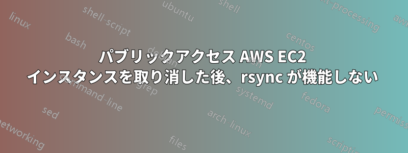 パブリックアクセス AWS EC2 インスタンスを取り消した後、rsync が機能しない