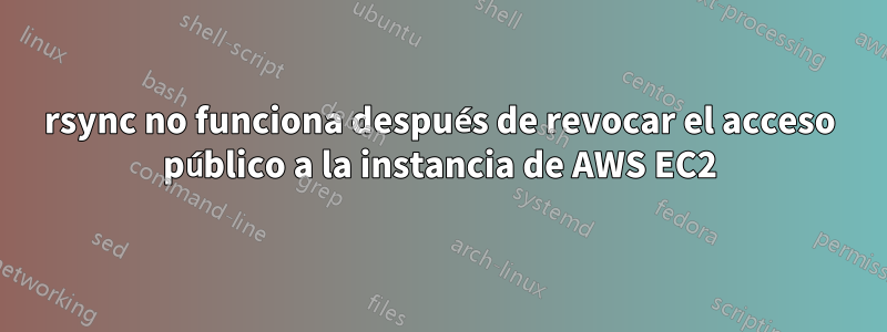 rsync no funciona después de revocar el acceso público a la instancia de AWS EC2