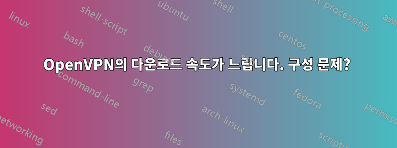 OpenVPN의 다운로드 속도가 느립니다. 구성 문제?