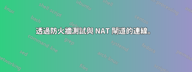 透過防火牆測試與 NAT 閘道的連線。