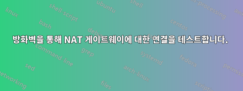 방화벽을 통해 NAT 게이트웨이에 대한 연결을 테스트합니다.