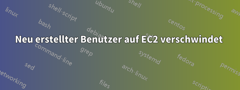 Neu erstellter Benutzer auf EC2 verschwindet