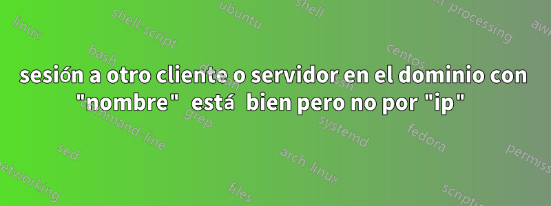 sesión a otro cliente o servidor en el dominio con "nombre" está bien pero no por "ip"