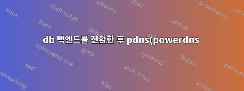 db 백엔드를 전환한 후 pdns(powerdns)가 더 이상 레코드를 반환하지 않습니다.
