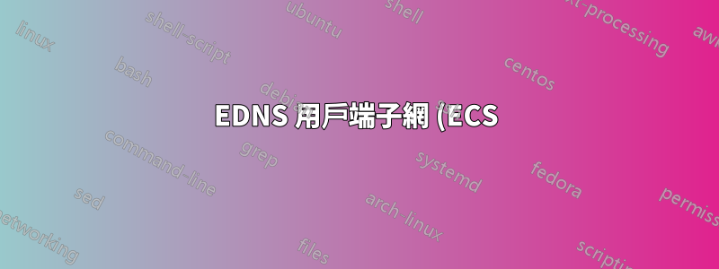 EDNS 用戶端子網 (ECS):我可以預設接收客戶端 IP 嗎?