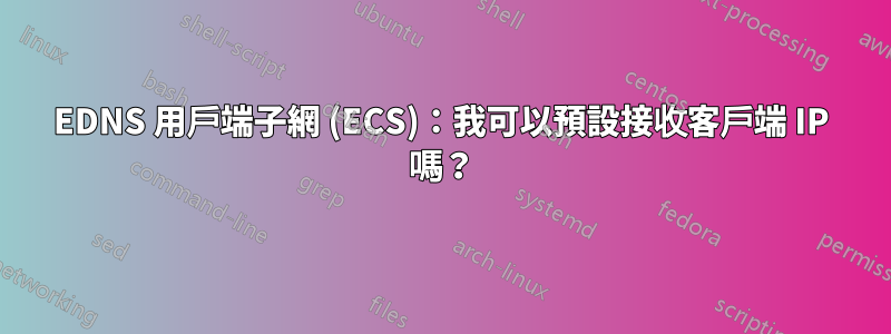 EDNS 用戶端子網 (ECS)：我可以預設接收客戶端 IP 嗎？