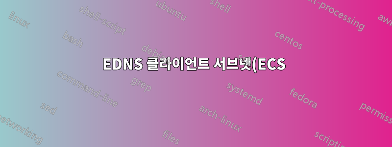 EDNS 클라이언트 서브넷(ECS): 기본적으로 클라이언트 IP를 받을 수 있나요?