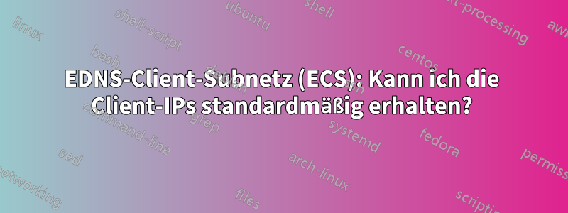 EDNS-Client-Subnetz (ECS): Kann ich die Client-IPs standardmäßig erhalten?