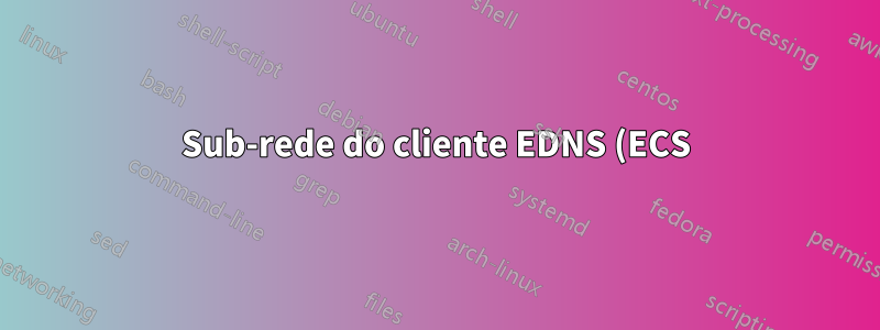 Sub-rede do cliente EDNS (ECS): Posso receber os IPs dos clientes por padrão?